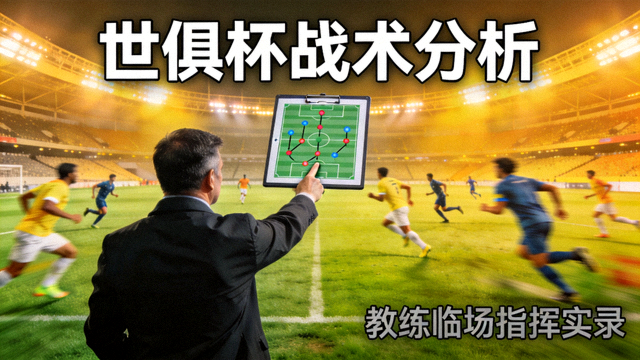 世俱杯战术分析视频封面 教练在场边指挥球员跑位